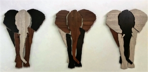 שלושה פילים עץ 60*30